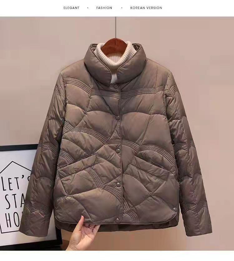 Leichte, kurze Daunenjacke für Damen, Weißentendaunen