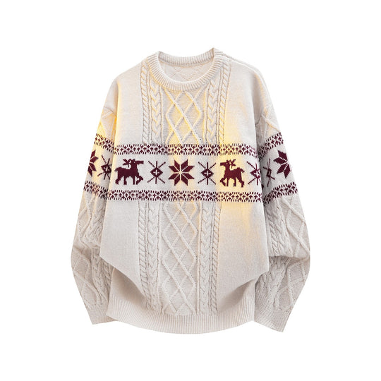 Weihnachtspullover mit Rentier-Muster