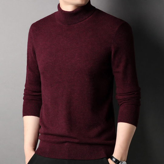 Herren-Wollpullover, Rollkragen, klassisches Design