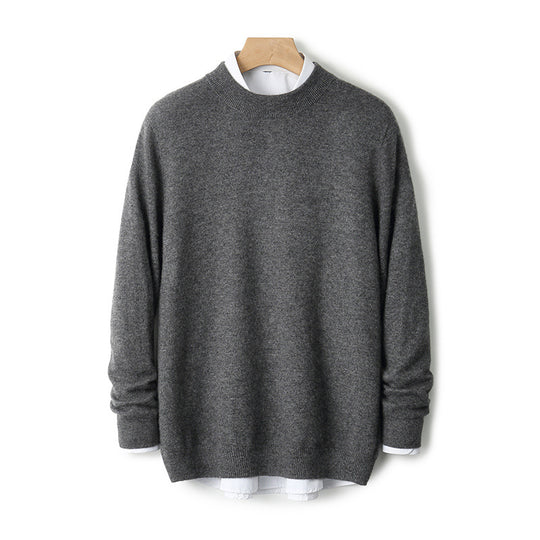 Herren-Wollpullover, dick, mit Stehkragen