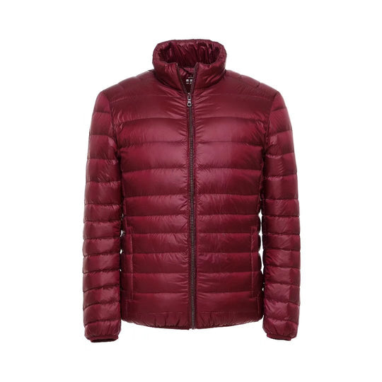 Schlichte Herren-Daunenjacke mit Stehkragen