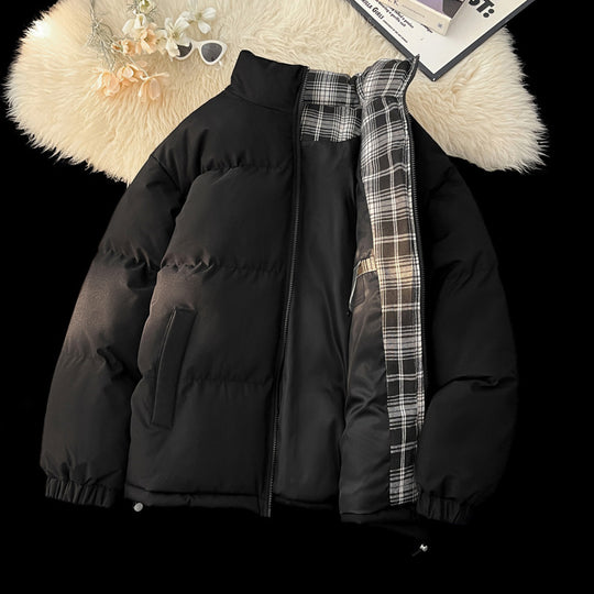 Herren-Stehkragen-Pufferjacke, gefüttert, Winter