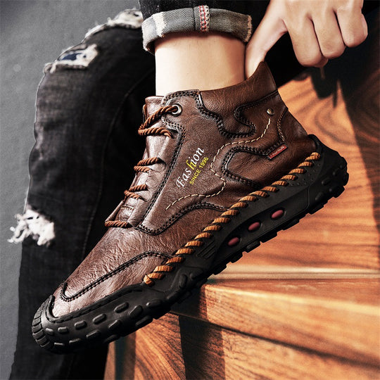Herren-Stiefeletten mit Plateausohle, gefüttert oder ungefüttert