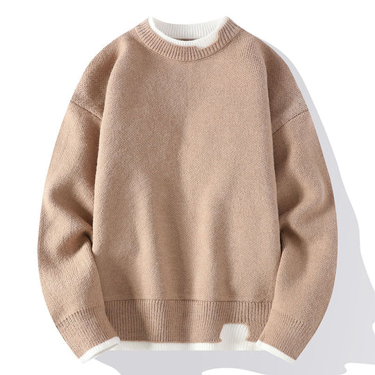 Herren-Strickpullover in Fake-Layer-Optik, modisch und bequem