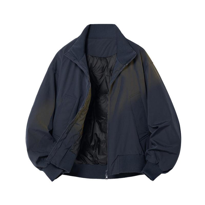 Herren-Daunenjacke im Fliegerstil, 90% weiße Entendaunen
