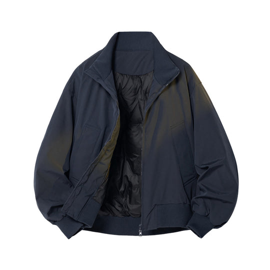 Herren-Daunenjacke im Fliegerstil, 90% weiße Entendaunen