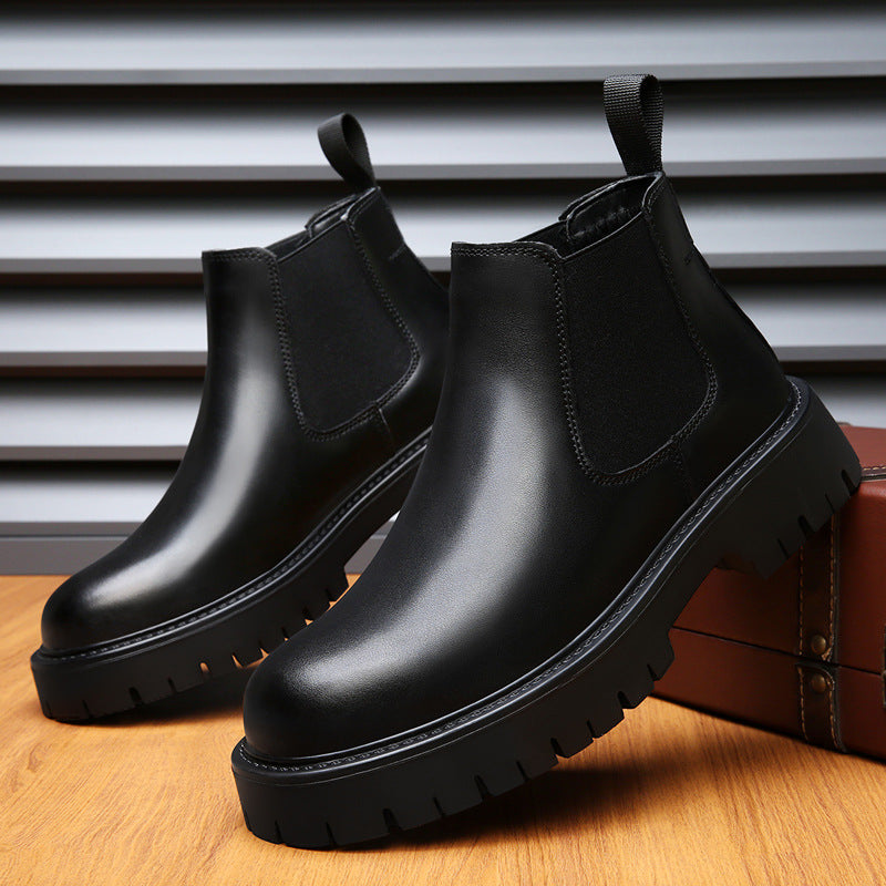 Herren-Lederstiefel, gefüttert, rutschfest, Business-Stil