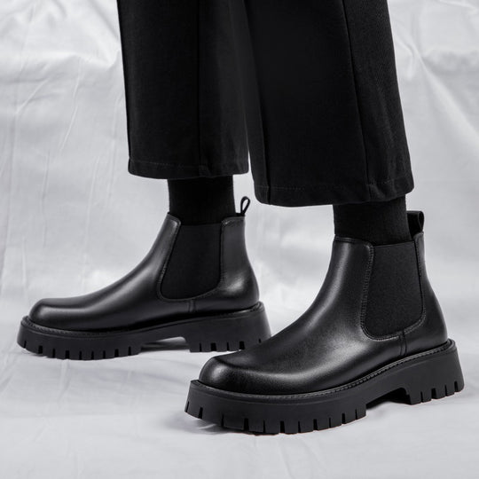 Warme Herren-Chelsea-Boots aus Leder