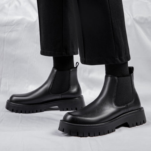 Warme Herren-Chelsea-Boots aus Leder