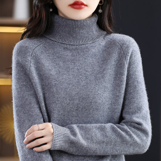 Damen-Strickpullover mit Stehkragen, locker und langärmlig