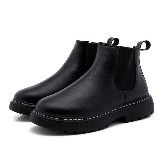 Herren-Chelsea-Martinsstiefel, gefüttert, Plateau