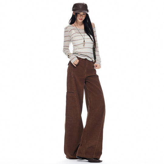 Retro Cordhose mit weitem Bein