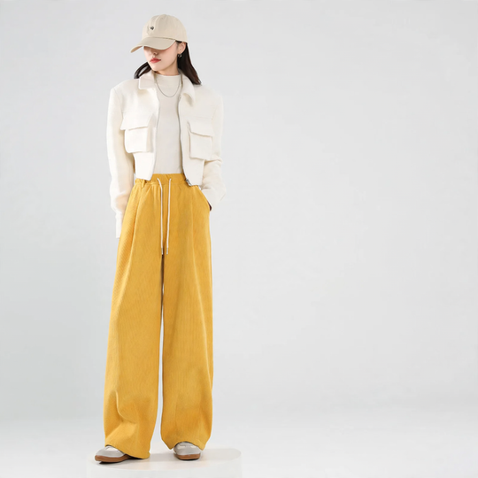 Damen-Cordhose, gefüttert, weiter Schnitt