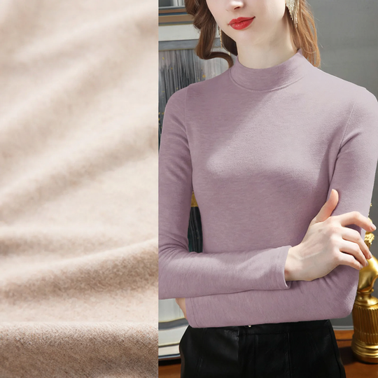 Damen-Rollkragen-Unterziehshirt mit Wollanteil und Futter