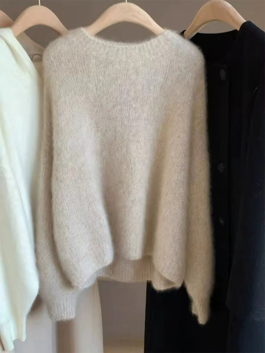 Damen-Kaschmirpullover, kurz und locker