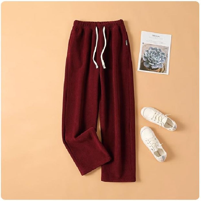 Damen-Cordhose, hohe Taille, gerade Passform