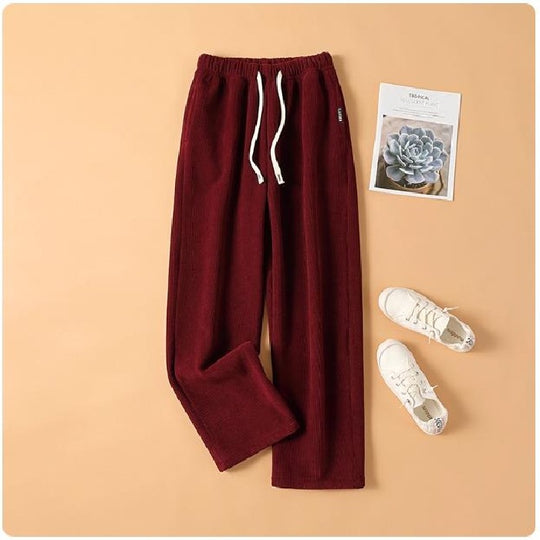 Damen-Cordhose, hohe Taille, gerade Passform