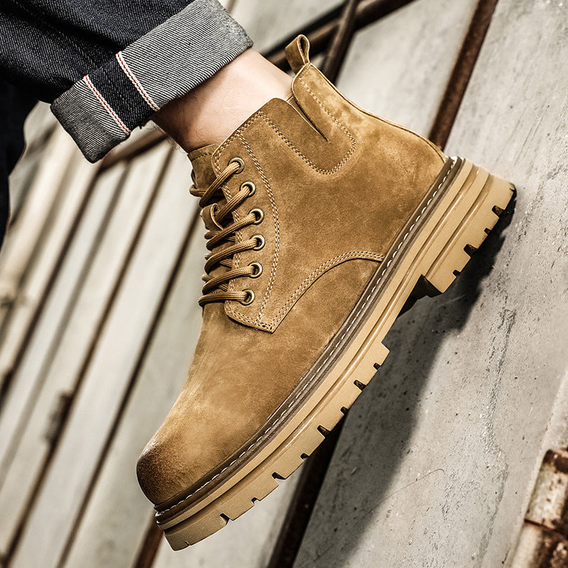 Modische Herren-Lederstiefel im Retro-Stil