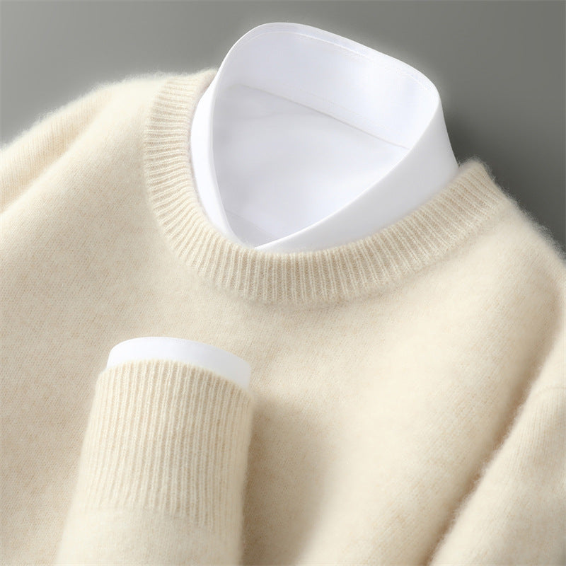 Herren-Wollpullover mit Stehkragen