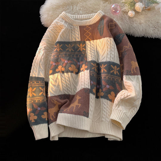 Unisex Strickpullover, gefüttert, Oversized