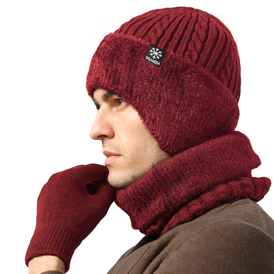 Winter-Set: Strickmütze und Schal, gefüttert