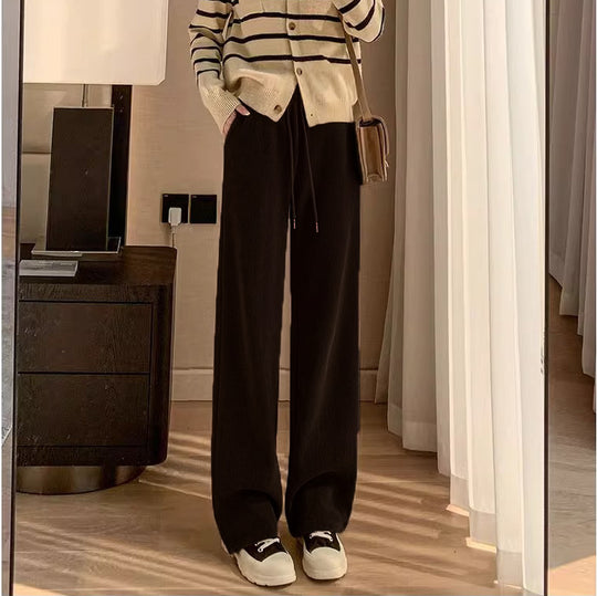 Kord-Hose mit weitem Bein, hoch tailliert, Herbst/Winter