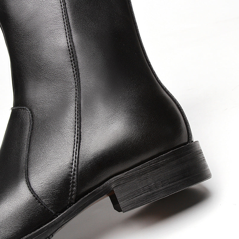 Herren-Lederstiefeletten, klassische Chelsea-Boots