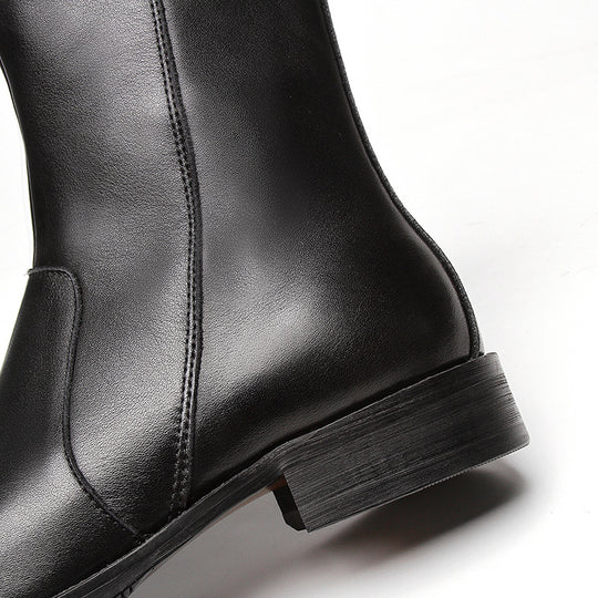 Herren-Lederstiefeletten, klassische Chelsea-Boots