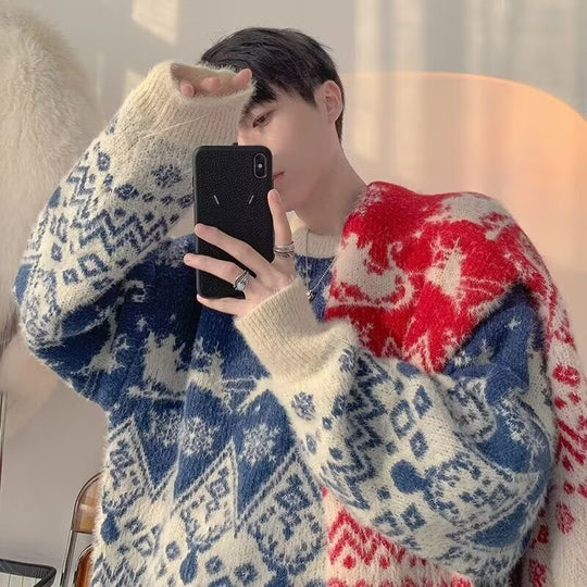 Lockerer Strickpullover für Paare