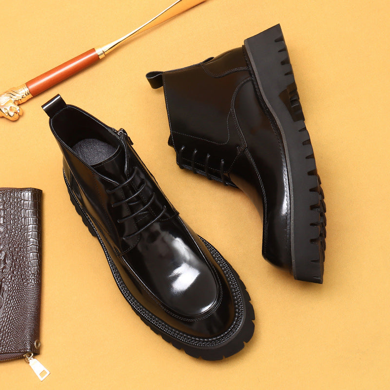 Herren-Lederstiefel mit Reißverschluss