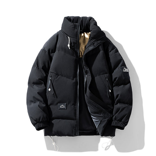 Gefütterte Herren-Winterjacke mit Stehkragen, große Größen