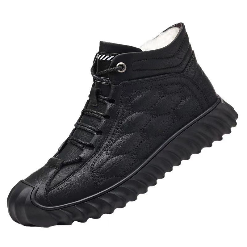 Gefütterte Herren-Stiefeletten, Kunstleder, warm, lässig