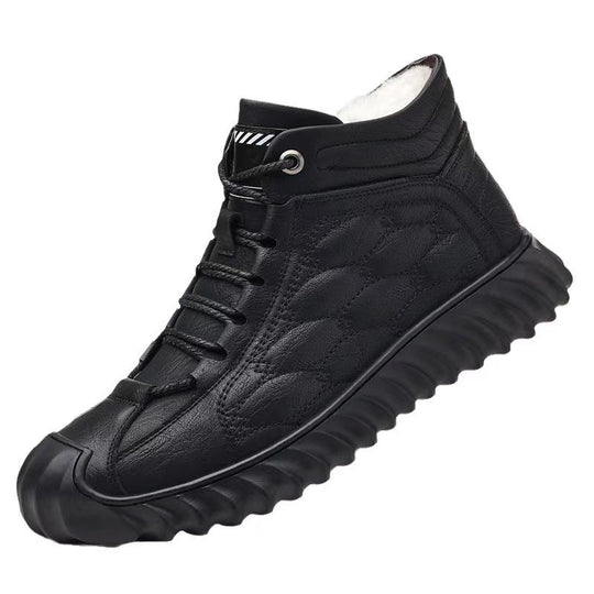 Gefütterte Herren-Stiefeletten, Kunstleder, warm, lässig