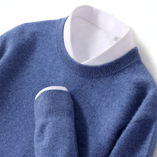 Herren-Wollpullover mit Rundhalsausschnitt