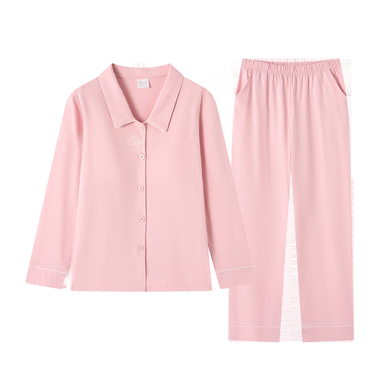 Paar-Pyjama-Set, Baumwollstrick, mit Brustpolster
