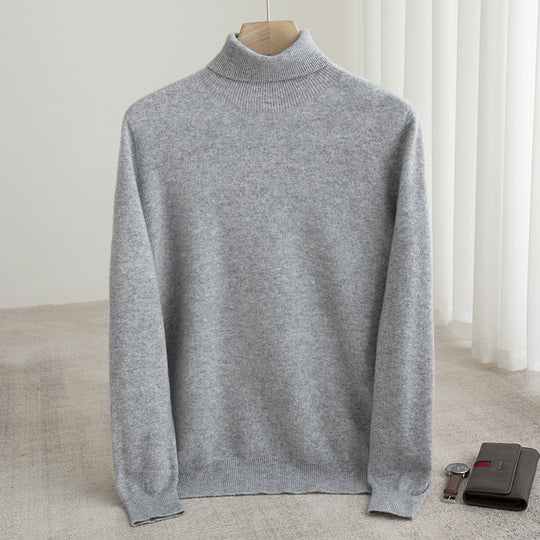 Herren-Rollkragenpullover aus 100% Wolle, nahtlos