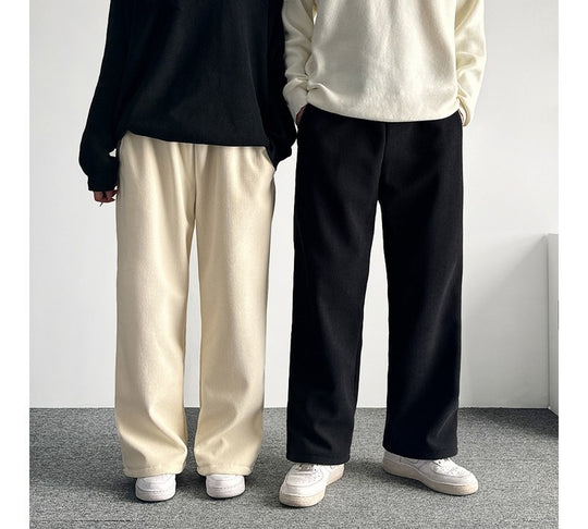 Kord-Hose mit weitem Bein, hoch tailliert, Herbst/Winter