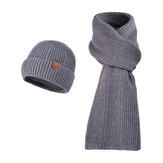 Strickmützen- und Schal-Set für Herren, wärmend
