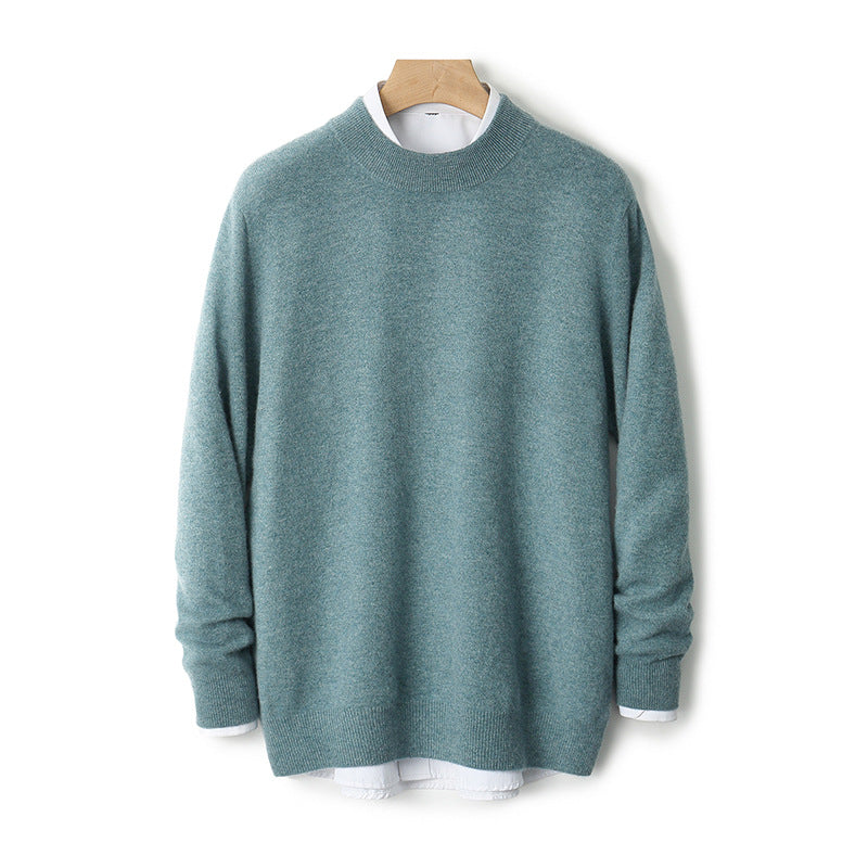 Herren-Wollpullover, dick, mit Stehkragen