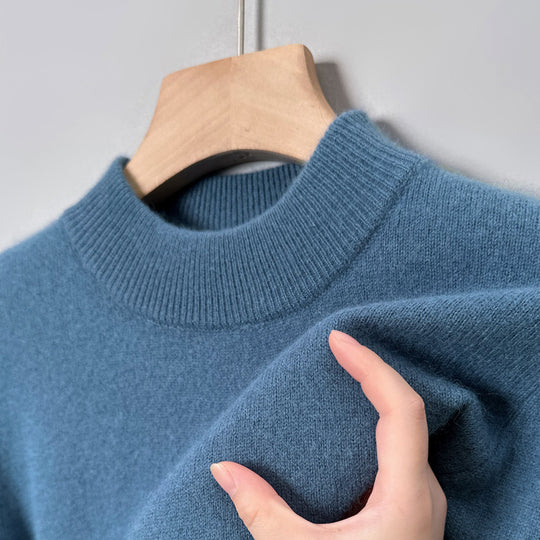 Herren-Strickpullover mit Stehkragen