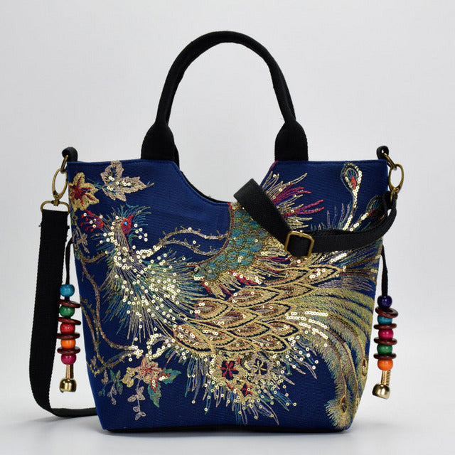 Nord Taschen | Tasche mit Pfauenstickerei
