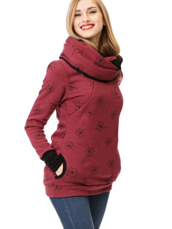 Schwangerschaftspullover Für Stillen Mit Blumenmuster Und Taschen