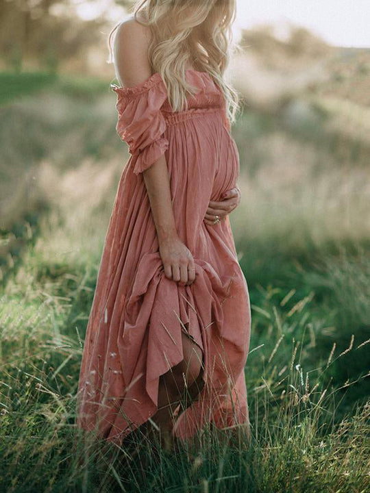 Nord Taschen | Boho Chic: Umstandsmode Boot Hals Ranken Kleid