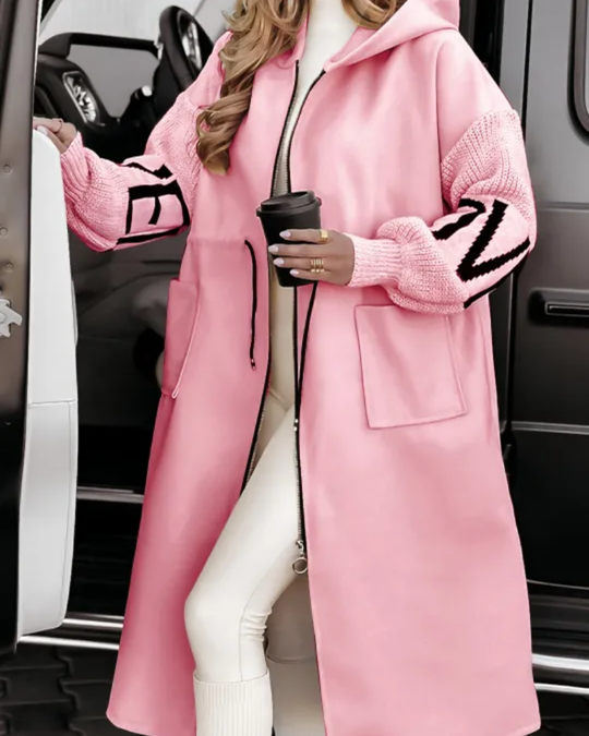 Lässige Kapuzenjacke mit Strickärmeln - Vittorelli