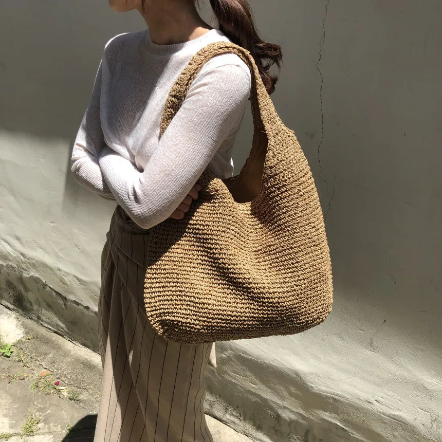Elegante Strohtasche für Den Strand