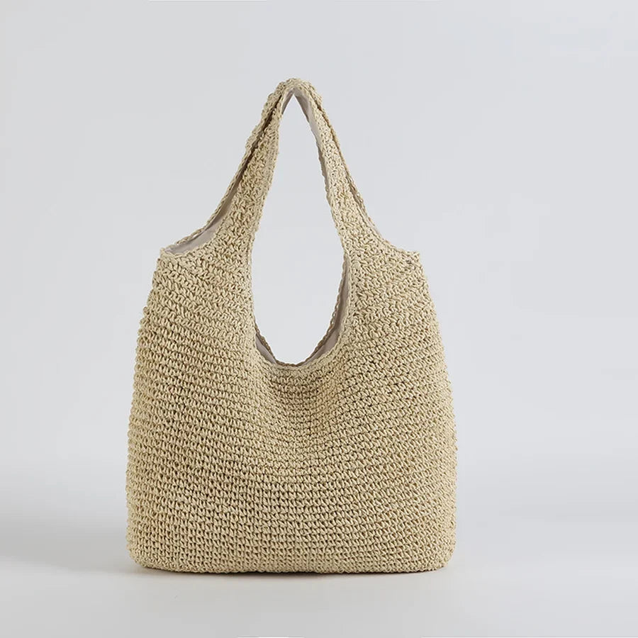 Strohtasche Geflochtene Tasche Leicht & Strapazierfähig Lässige Sommertasche