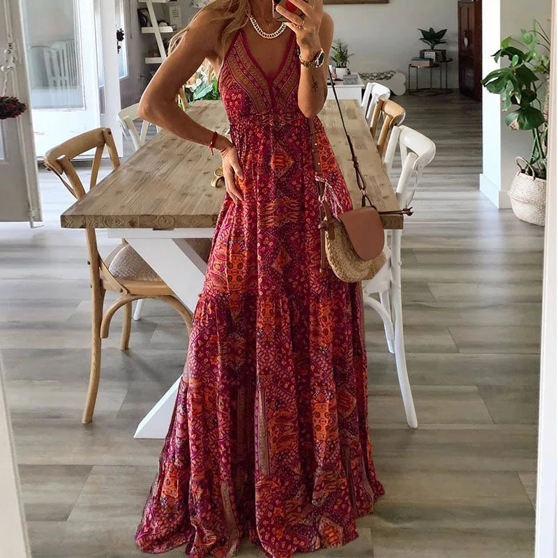 bedrucktes Sommer-Maxikleid - Aiah