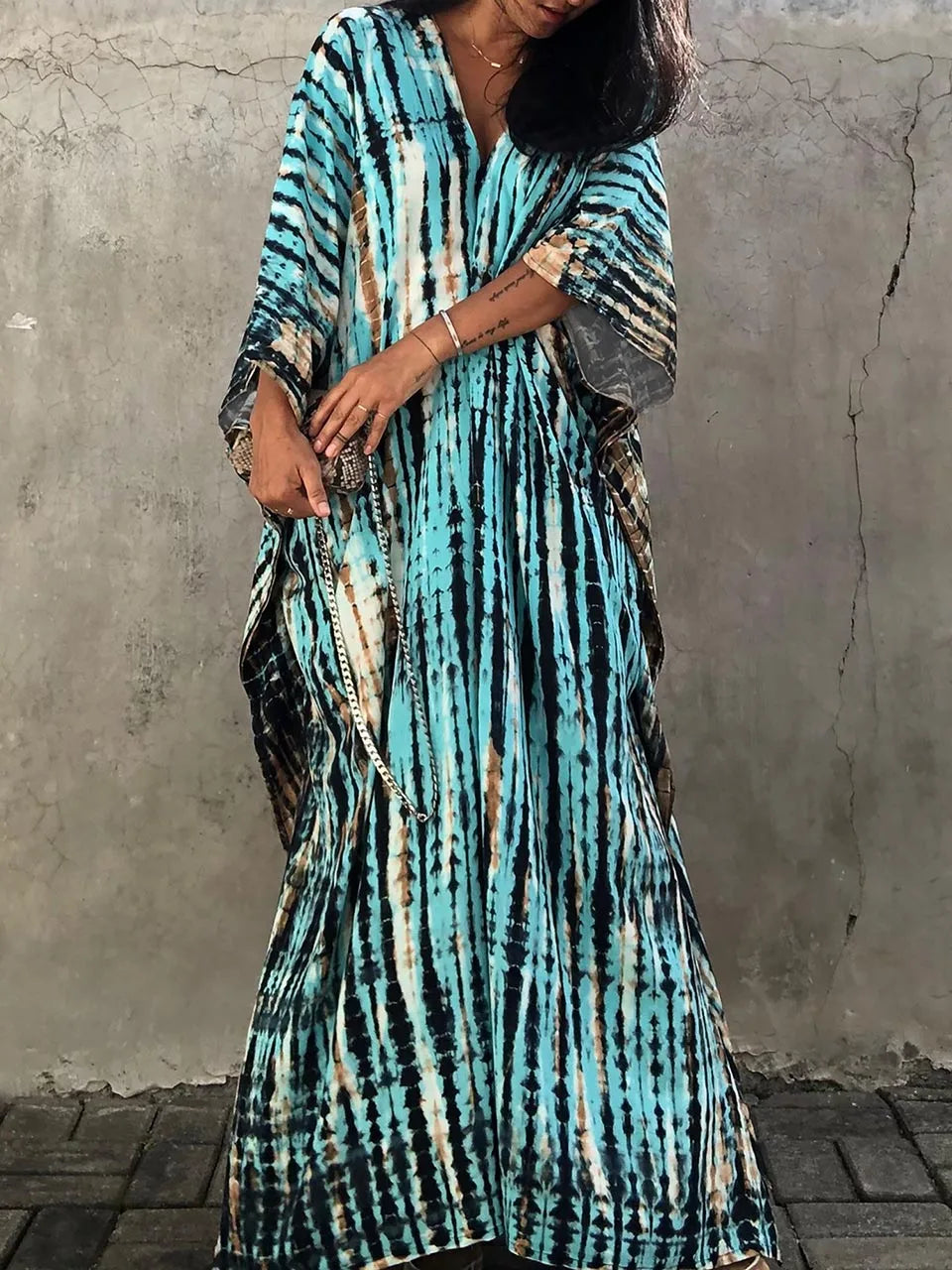 Sommer Kaftan Maxi Kleid