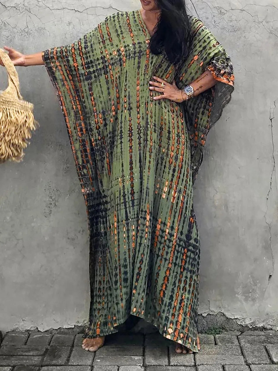 Sommer Kaftan Maxi Kleid