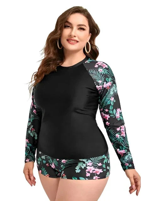 Nord Taschen | Blumen Uv Schutz Zweiteiliger Badeanzug